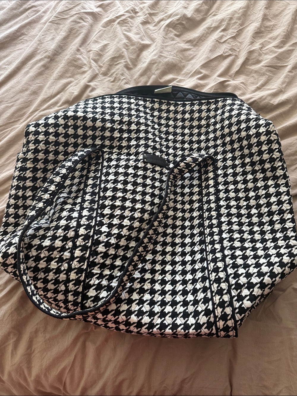 Black & White Houndstooth Vera Bradley Duffel Bag